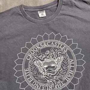 Vintage Crooks & Castles All Hail The Crooks Graphic Streetwear Tee Grey XL